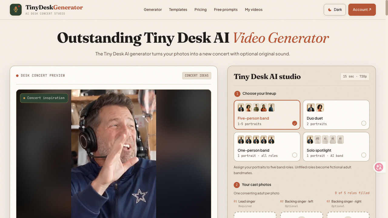 Tiny Desk Generator screenshot