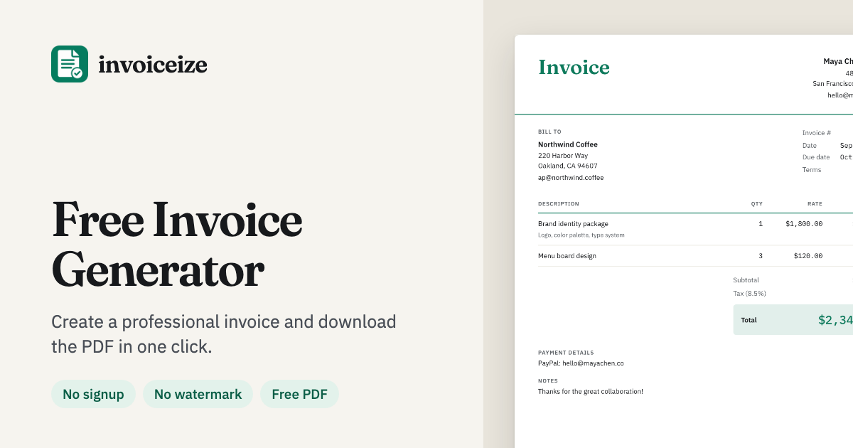 Invoiceize screenshot