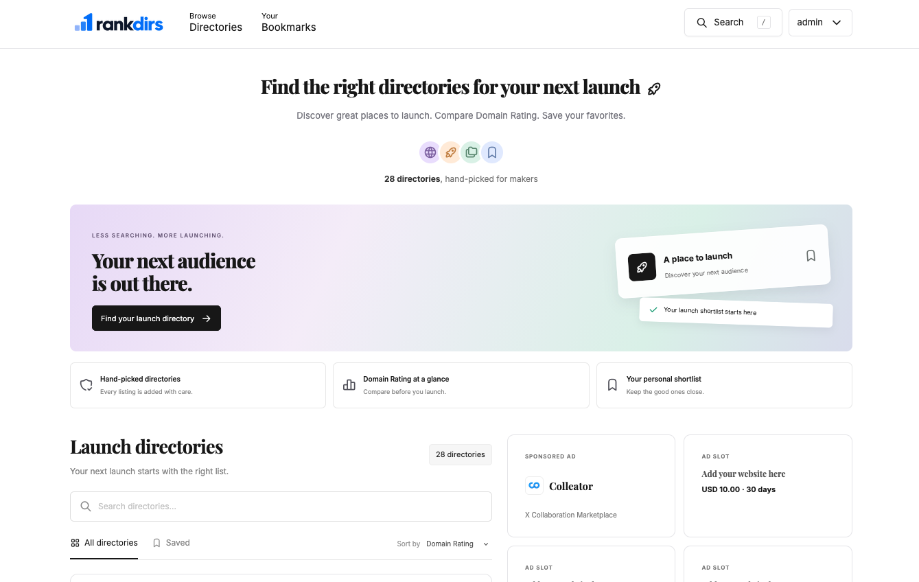 RankDirs screenshot