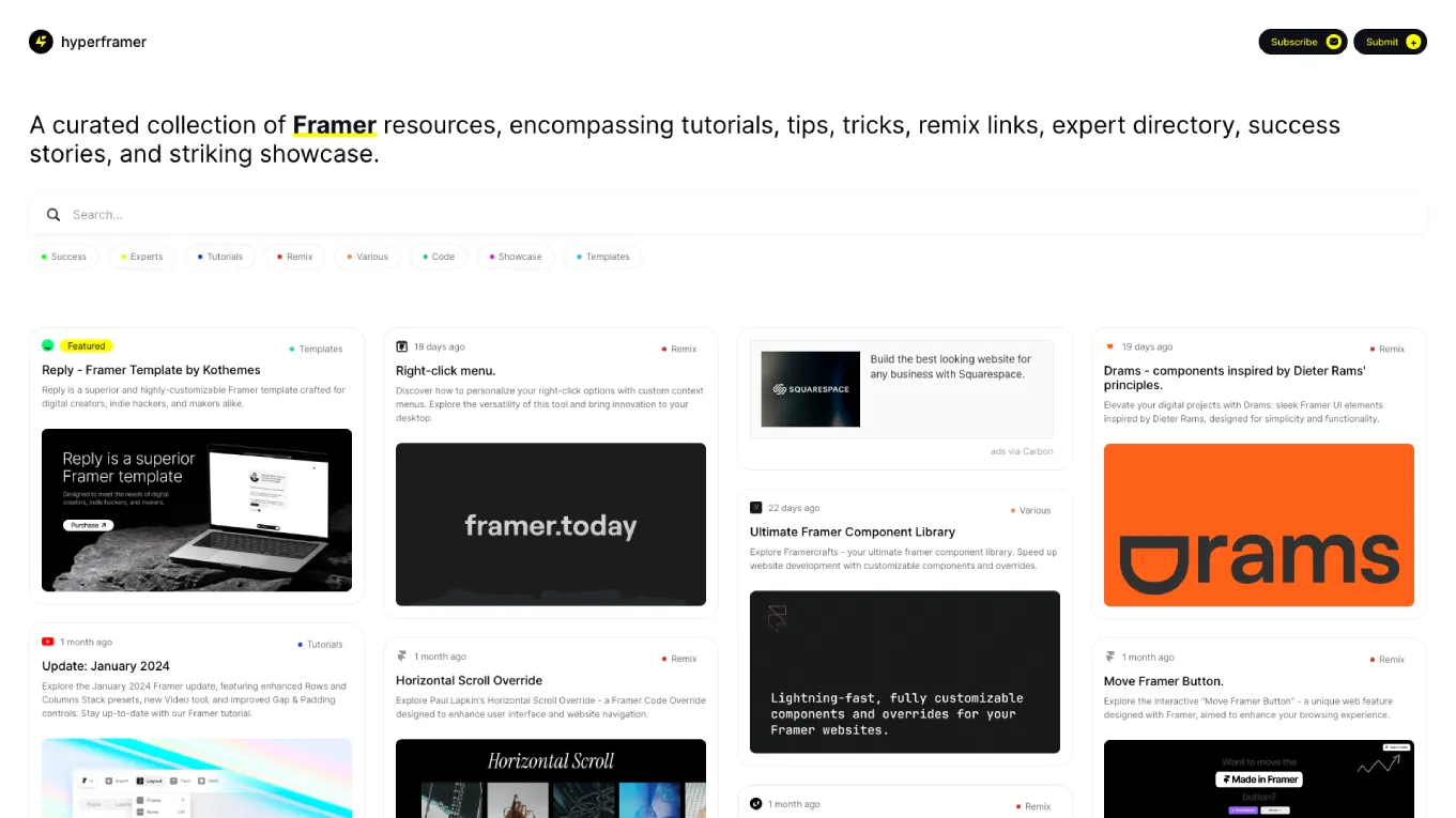 Hyperframer.com screenshot