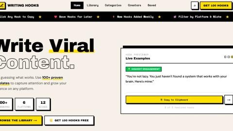 writinghooks.com screenshot
